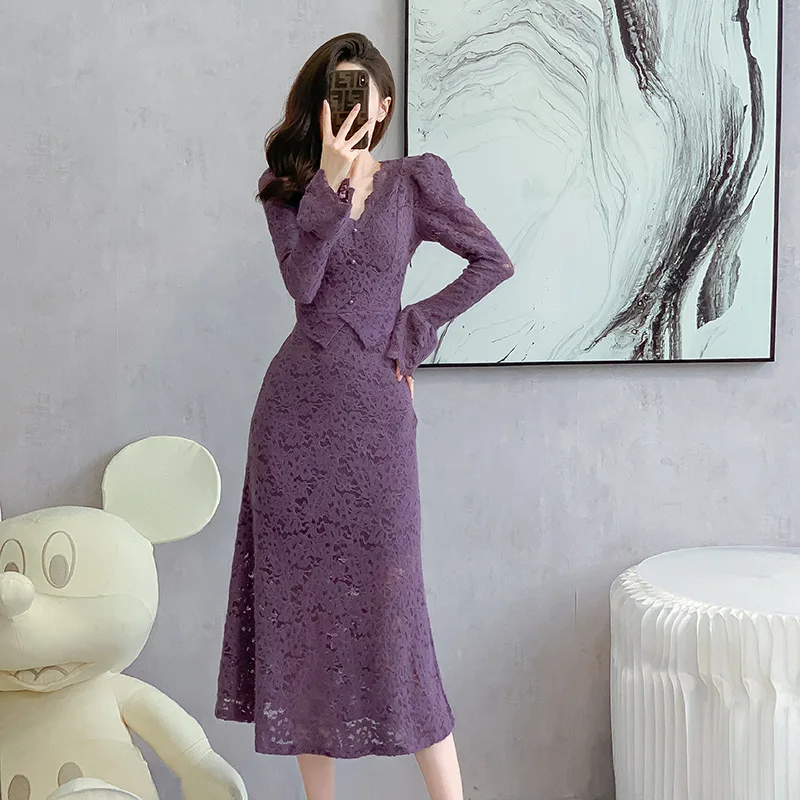 

Sexy Lace Dress Dresses for Women Spring Summer Bodycon Mermaid Evening Gown Matching Set