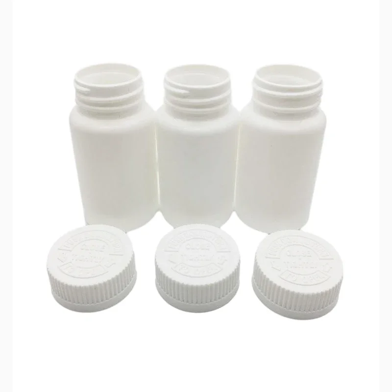 50 قطعة/الحزمة 100 مللي 100cc HDPE حاوية بلاستيكية فارغة لحبوب منع الحمل زجاجة دواء مع غطاء CRC زجاجات إعادة الملء زجاجات ختم فارغة #1