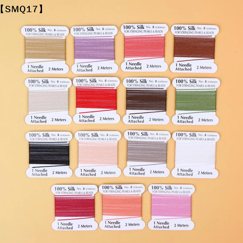 8# 0.8mm*2meters Factory Price Multicolor 100% Natural Pink Black White Silk Cord For Women DIY Jewelry Making【SMQ】