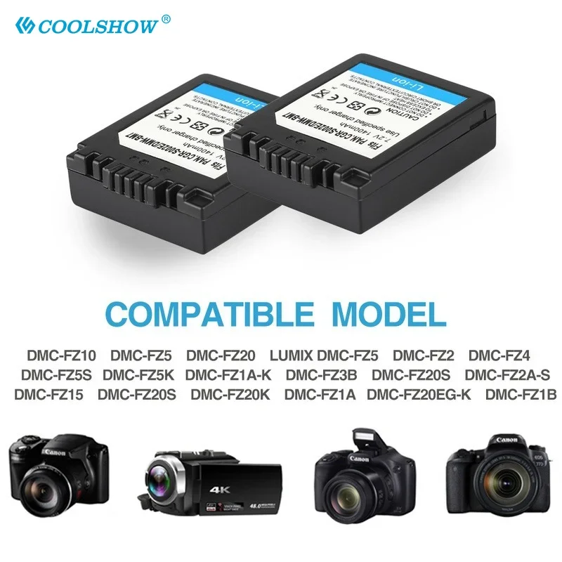 CGA-S002E CGA S002E CGAS002 S002 1400mAh Battery For Panasonic DMC-FZ1 DMC-FZ10 DMC-FZ10EG-K DMC-FZ3B Camera Batteries