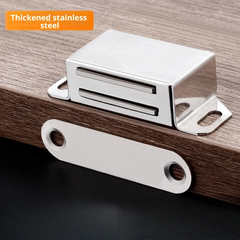 Stainless Steel Chrome Magnetic Door Buckle with Strong Magnetism - Door Closer Hardware for Home Improvement