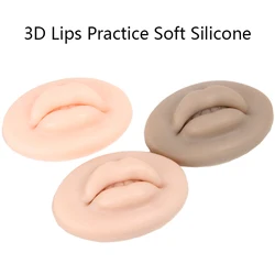 3pcs Tattoo Practice Lips Light Skin /Dark Skin /Brown Silicone Microblading Practice Skin 3D Lip Skin Tattoo Cosmetic Lip