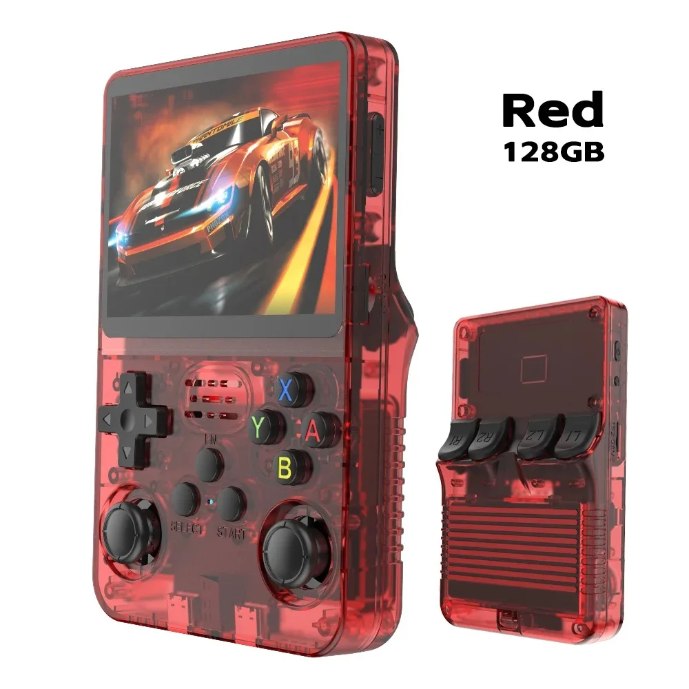 R36s Neue Handheld-Spielkonsole Open-Source-Linux 3,5-Zoll-IPS-Bildschirm Handheld 128GB Videoplayer Weihnachtsgeschenk