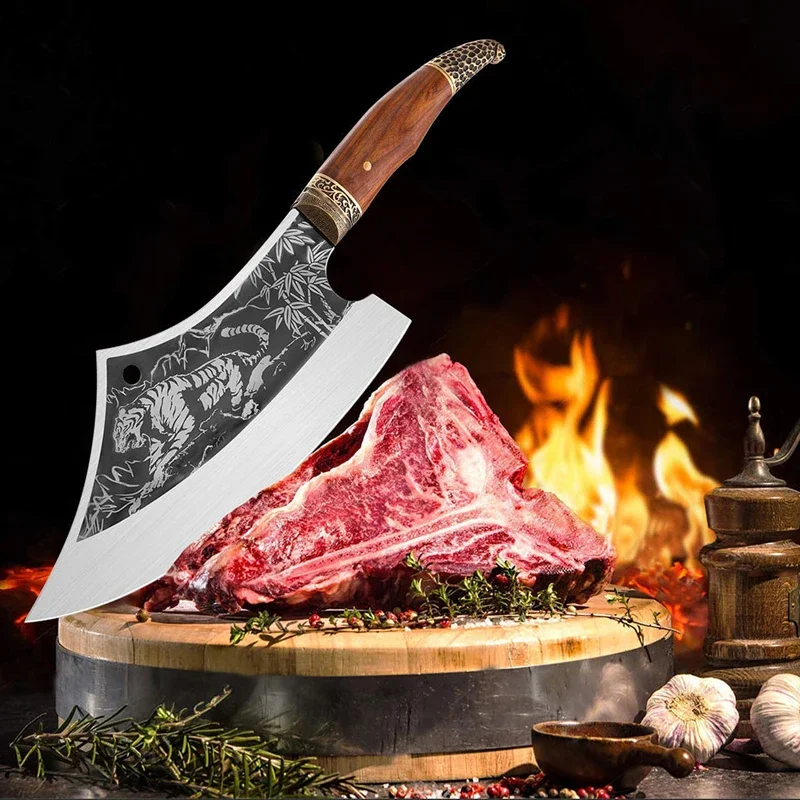 

Hand Forged Kitchen Knives Cleaver Meat High Steel Butcher Knife Slicing Fish Chopping Vegetable Boning Knife Chef Cooking Tools