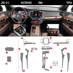 Tpu Transparent Film for Volvo XC90 Car Interior Stickers Center Control Outlet Air Gear Navigation Dashboard Door Windows Panel