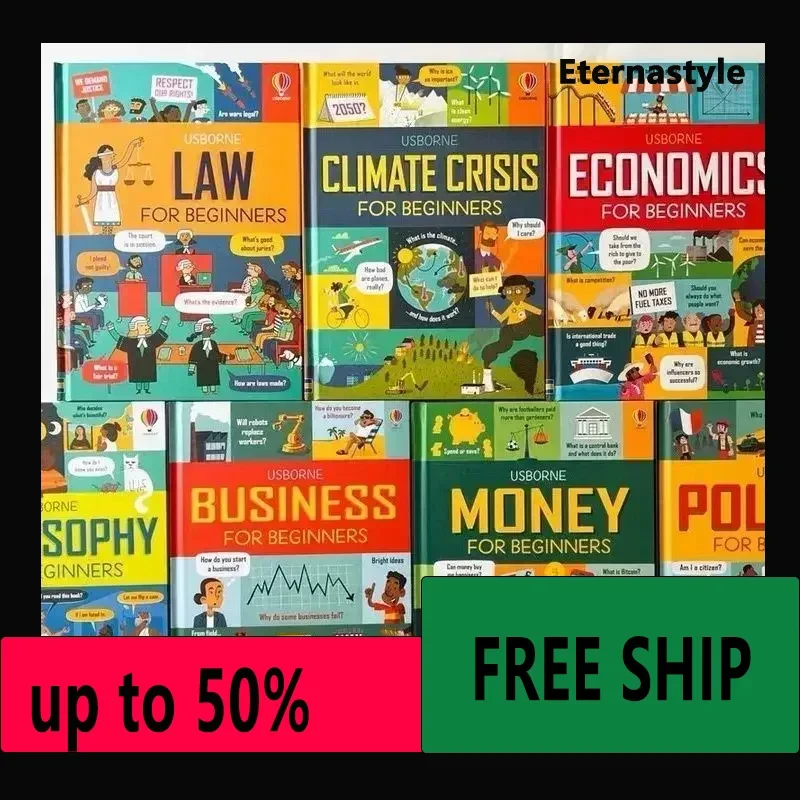 Hot Books of7 English Story Picture Books Usborne Money Business for Beginners, Junior Business School English Version  books fo