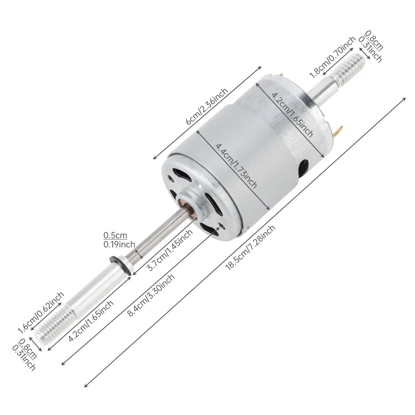 RS755 DC Fan Motor 12V-24V 4000RPM-10000RPM Dual Output Shaft DC Motors Replacement 220V AC for Electric Fan,RS755 DC Fan Motor