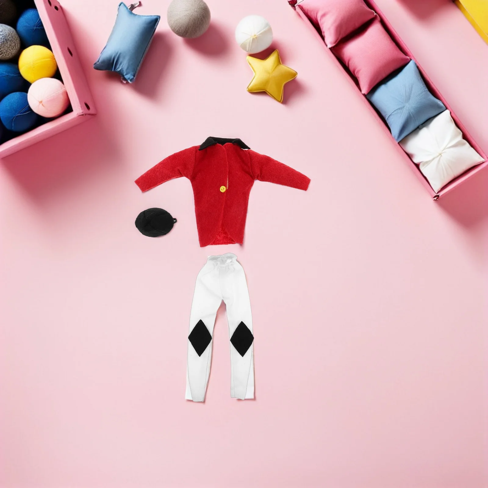 

1 Set Equestrian Outfit Riding Suit For 11 Inch With Jacket Pants Hat Scarf Riding Clothes Accessories Mini Display