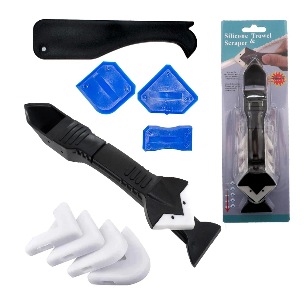 3 In 1 Siliconen Caulking Tool Kit Siliconen Remover Kalefateren Finisher Kit Glad Schraper Grout Set Gereedschap