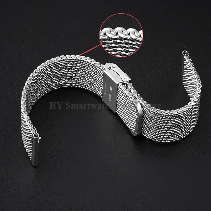 Cinturino in acciaio a maglia milanese 0,6 mm 1,0 mm Cinturino in metallo in acciaio inossidabile Uomo Donna Bracciale pesante universale 18 mm 20 mm 20 mm 24 mm