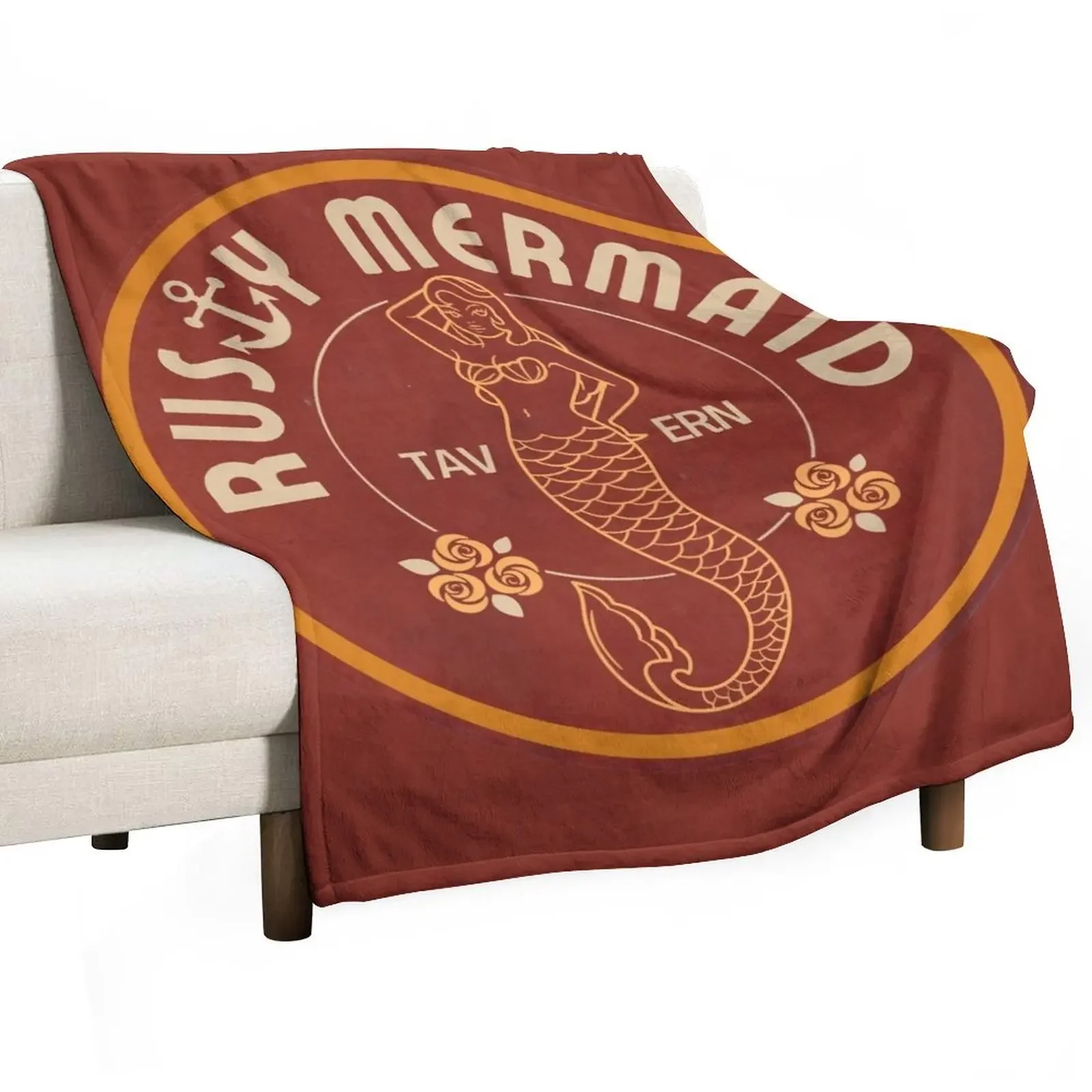 The Rusty Mermaid Throw Blanket Sofa Quilt Bed Fashionable Decorative Beds Loose Blankets