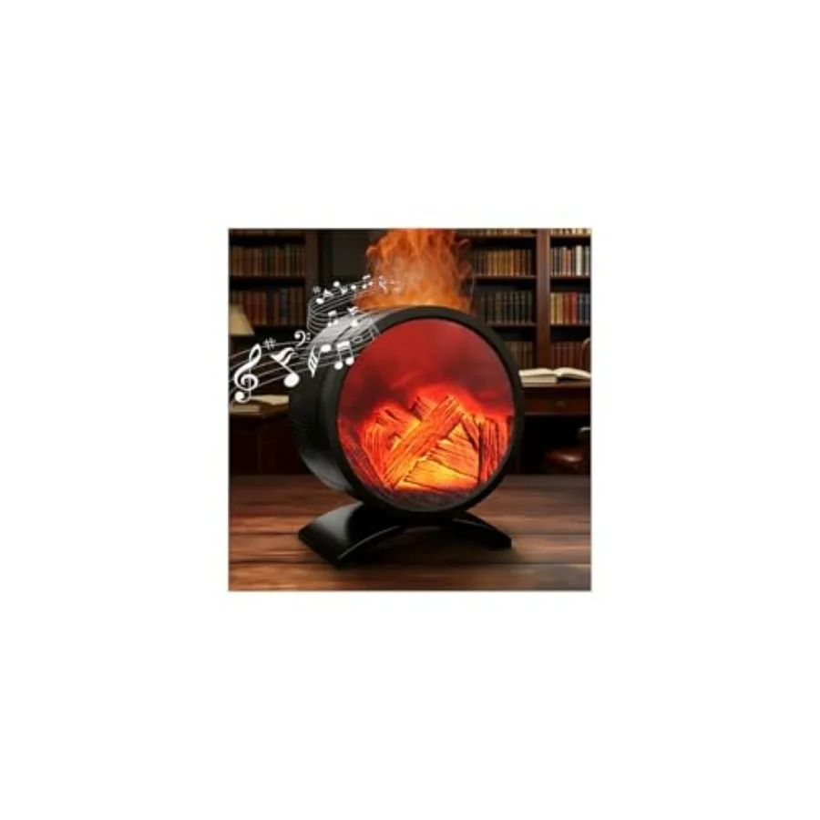

Fireplace Flame Oil Diffuser with Speaker and 260mL Fire Oil Diffuser, Essential Oil Diffuser 5 Color Fire Aroma Diffuser Aroma