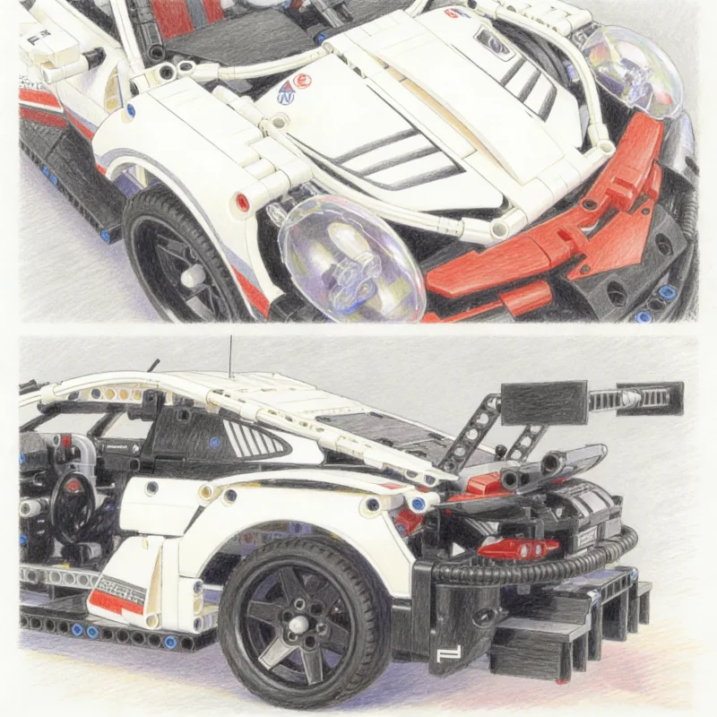 Blocos de construção 1:10 modelo de carro esportivo 42096 presentes de feriados 1580 peças montar tijolo brinquedos educativos para crianças