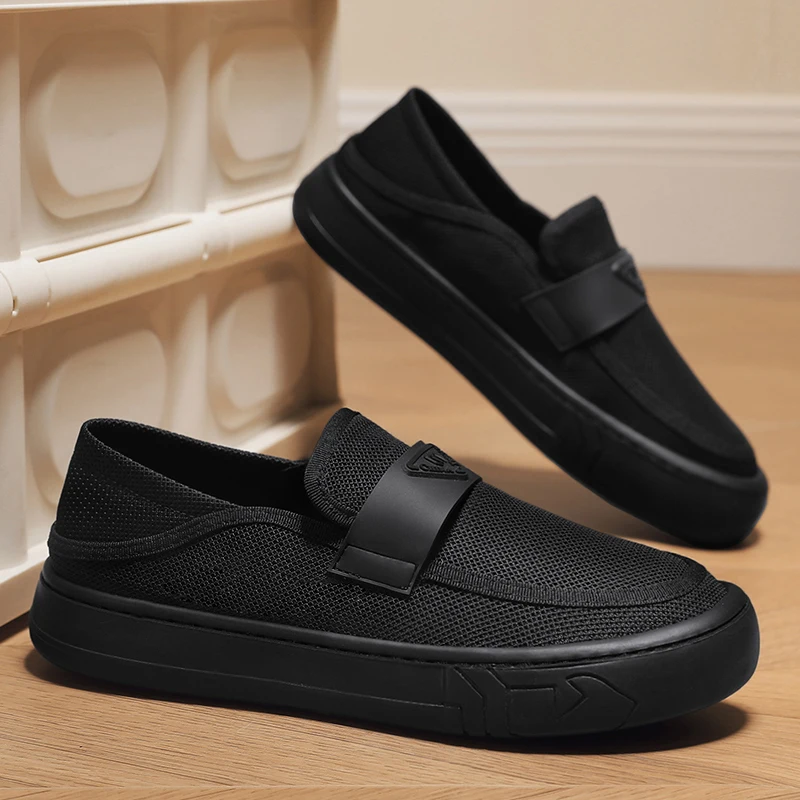 

Comfortable Men Casual Shoes Lightweight Slip on Mesh Men Walking Sneakers Non Slip Breathable Running Shoes Lazy Driving Shoes