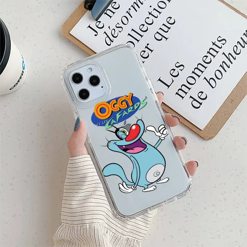 Cartoon Oggy et les Cafards Phone Case For iPhone 11 12 Mini 13 14 Pro XS Max X 8 7 6s Plus 5 SE XR Transparent Shell