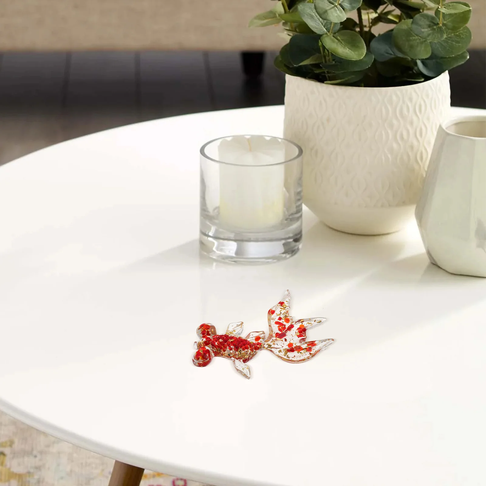 

Natural Handmade Crystal Koi Fish Sculpture Polished Decorative Stone Aquarium Accessories Desktop Ornament Koi Fish Figurine