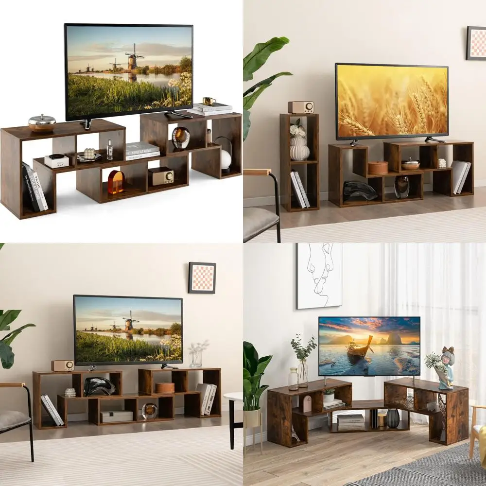 Centro de entretenimiento minimalista moderno para televisores de 50 a 65 pulgadas, soporte multimedia de combinación libre, ideal para salas de estar contemporáneas