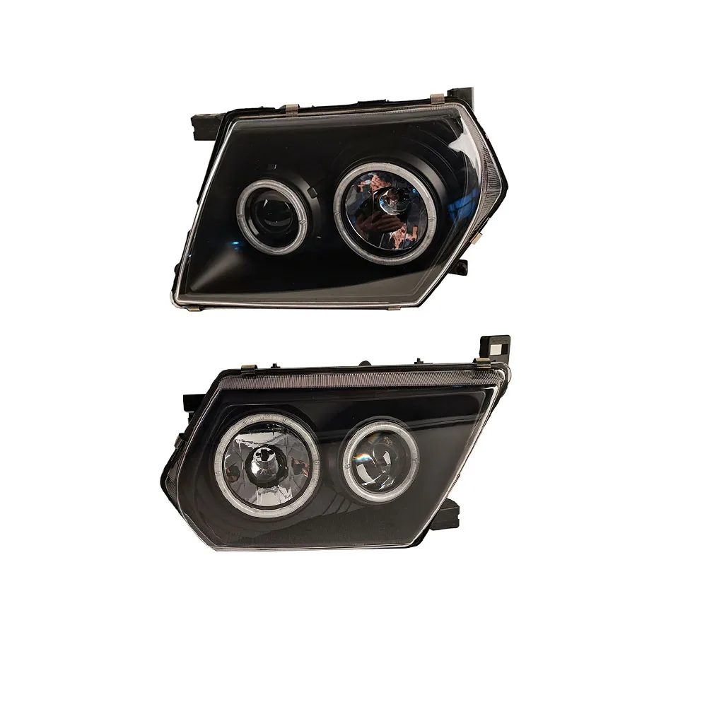 2Pcs Car Headlights with Led Aperture Lens for PATROL SAFARI Y61 Black  2001 2002