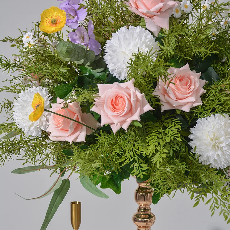 Großhandel Bunte Künstliche Rosen-Grüngut-Blumenkugel Tischdekoration für Hochzeiten, Straßenbegleiter und Schaufenster-Blumendekor – Detail 11