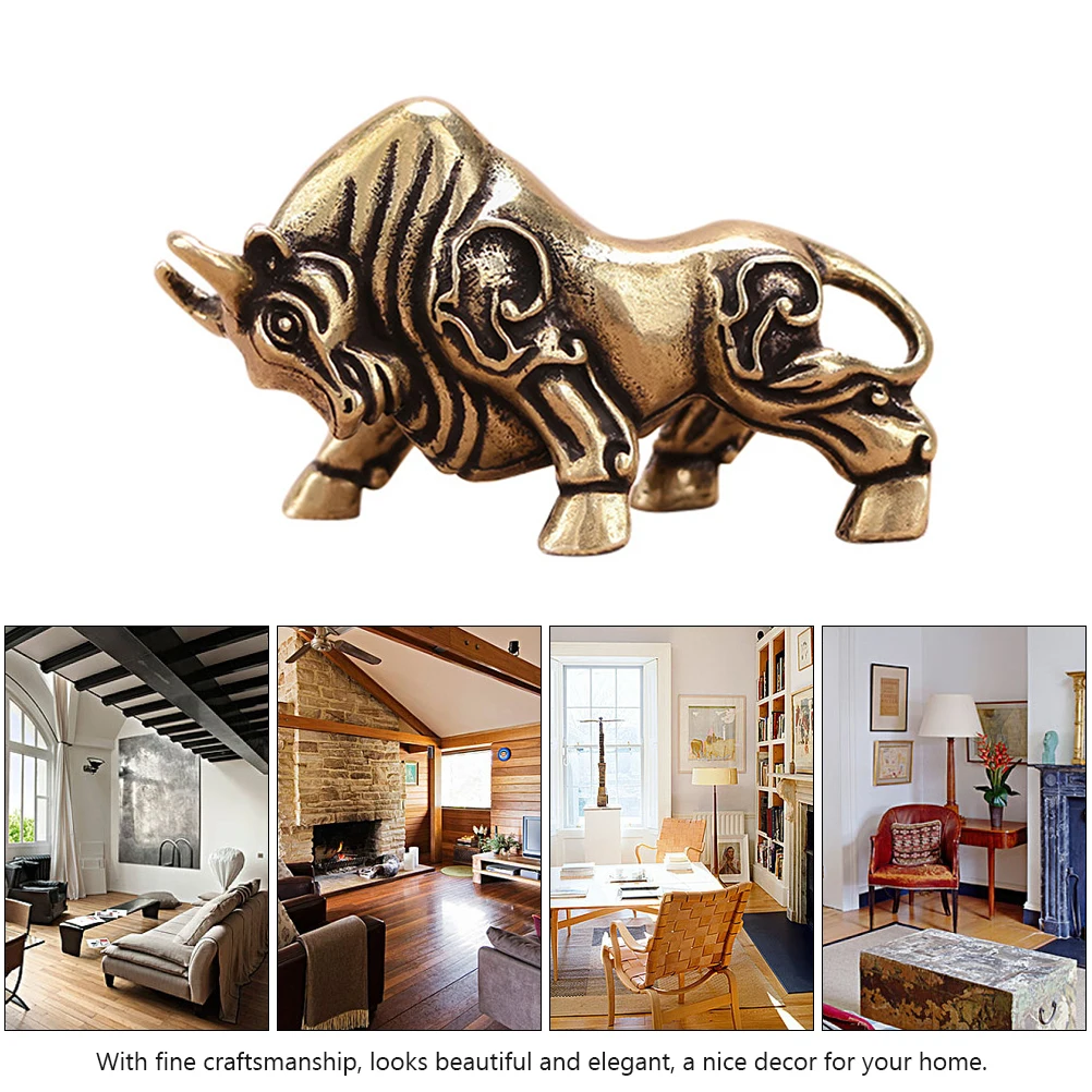 

Brass Cow naments Ox Shape Metal Adornment Smooth Surface Vintage Home Decor Desktop Cabinet Crafts Elegant