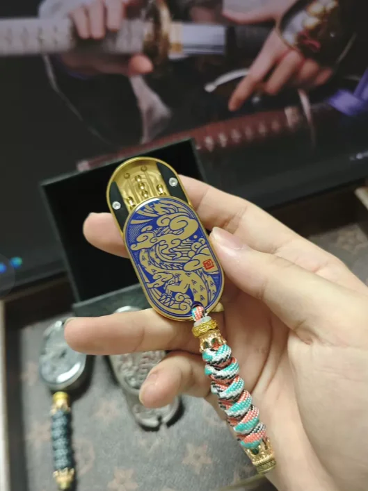 Stainless Steel Rhythmic Crisp Sound Push Slider Fengjing Titanium Dragon Irritable Rabbit Portable EDC Fidget Toy