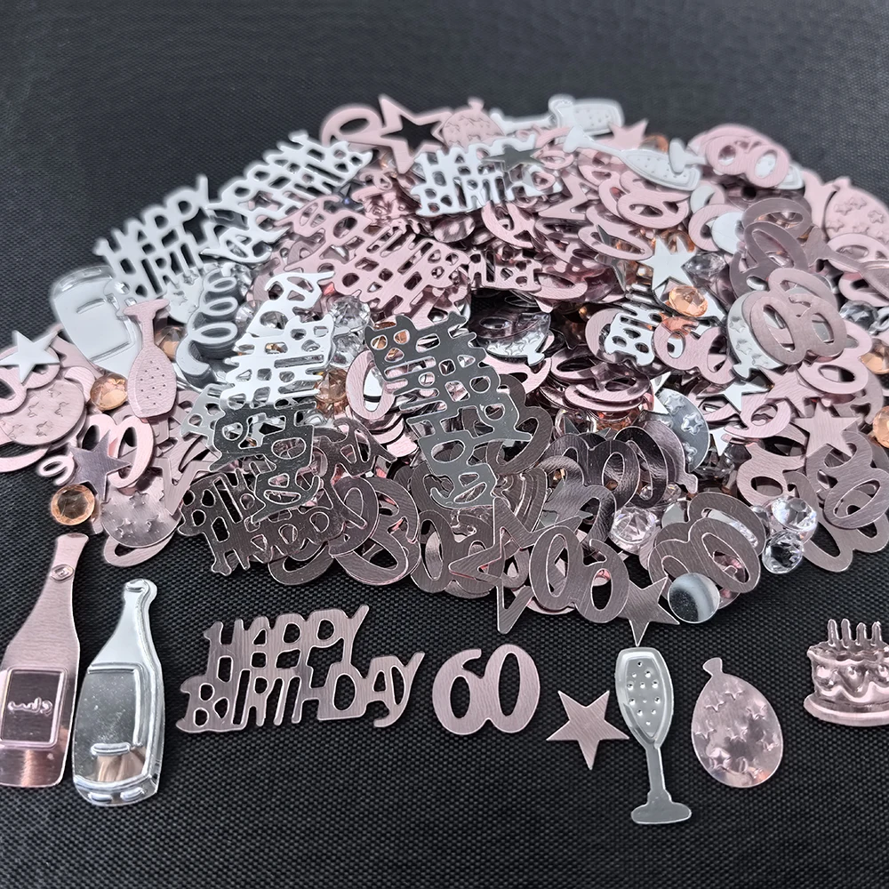 Roségold, rosa, silberfarben, digitaler Glitzer-Trümmer, 16., 18., 30., 40., 50., 60. Mädchen, Jungen, Männer, Frauen, Geburtstagsparty, Konfetti-Dekoration – Detail 8