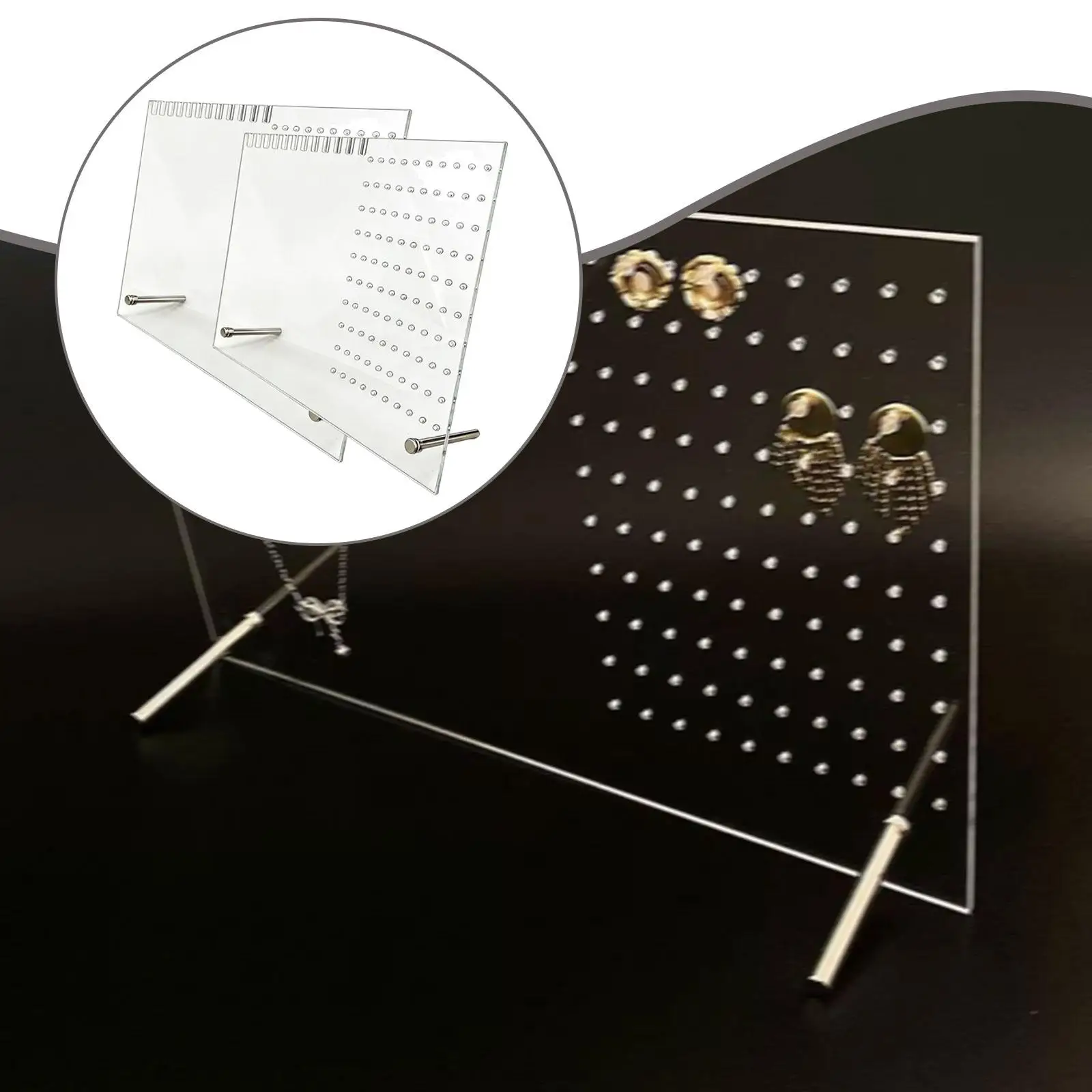 

2 акриловые прозрачные подставки для демонстрации украшений, креативные настольные органайзеры для серег, витрины для подвесных серег