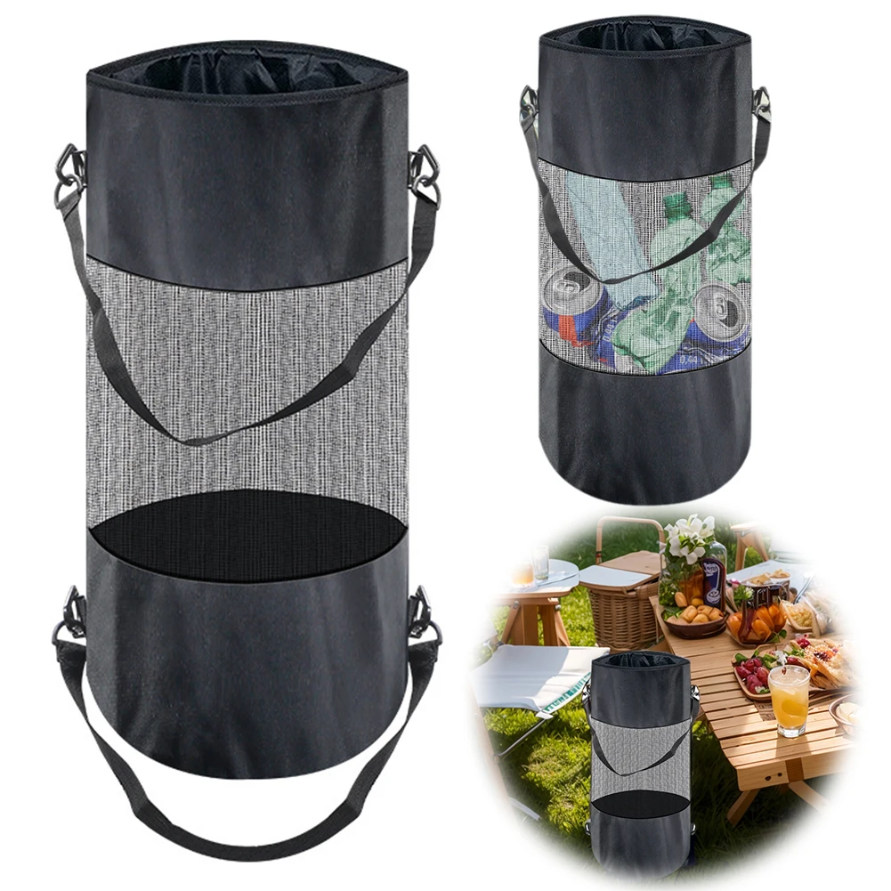 Boat Trash Can Mesh Garbage Bag Portable Mesh Boat Garbage Can 600D Oxford Boat Trash Container for Pontoon Boat RV