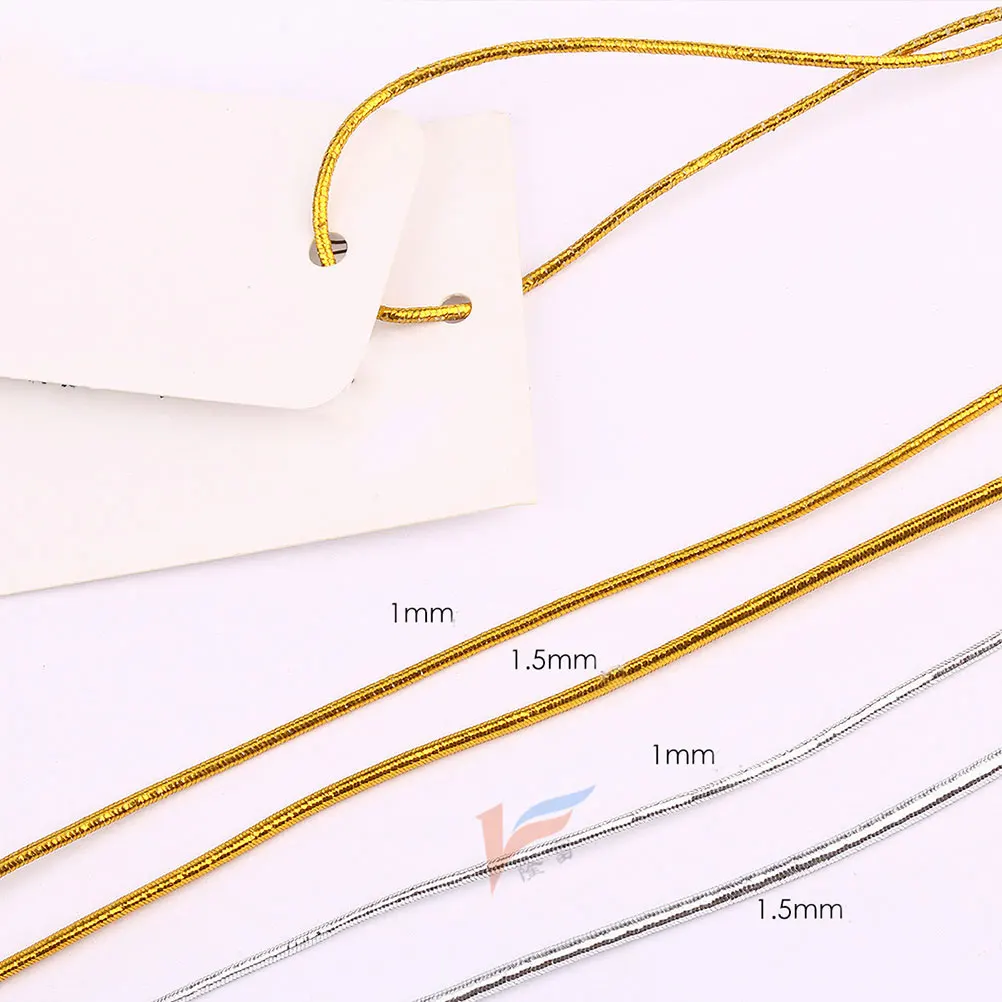 

1 Roll 130M Elastic Cord Strong Durable Stretchable Diy Beading Jewelry Making Material Golden 1.5Mm Diameter For Crafts