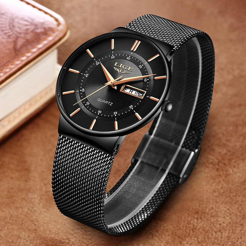 LUIK 2024 Luxe Heren Horloges Waterdicht Ultra Dunne Datum Klok Mannelijke Stalen Band Casual Quartz Horloge Mannen Sport Polshorloge Man