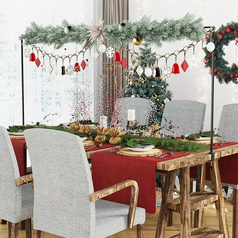 

Over The Table Rod Stand With Clamps Adjustable 13''-42'' Tall 29"-98" Length Black Table Arch Hanging For Wedding Birthday