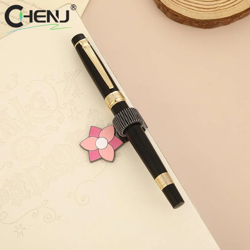 

[J]Flowers Metal Pen Clip With Spring Creative Spring Clip Student Pen Clip For Notebooks School
