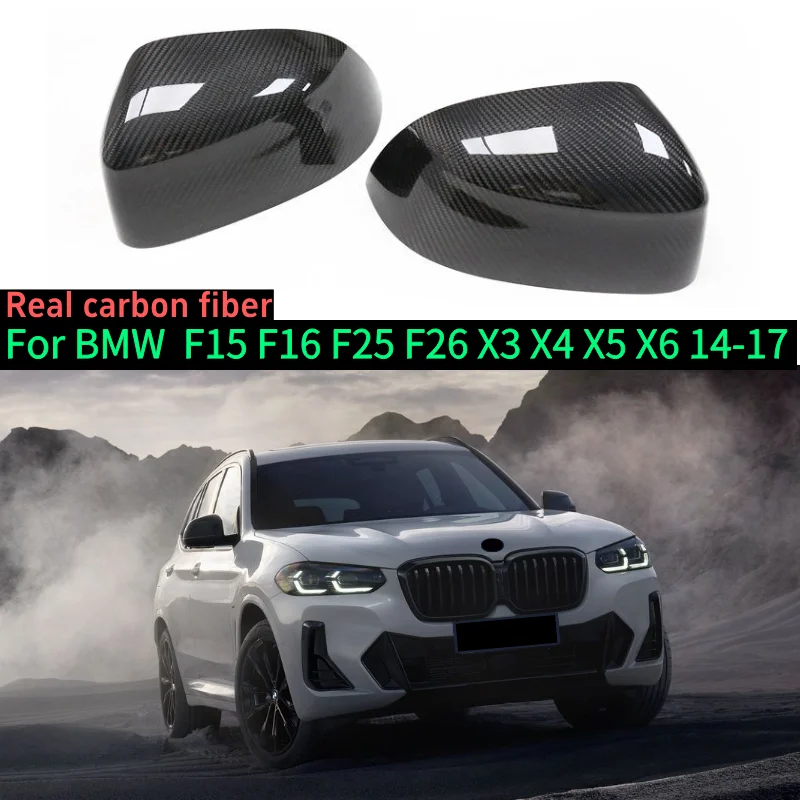 OME لسيارات BMW X3 X4 X5 X6 X7 F15 F16 F25 F26 ألياف الكربون الحقيقية استبدال مرآة الرؤية الخلفية تعديل 14-17