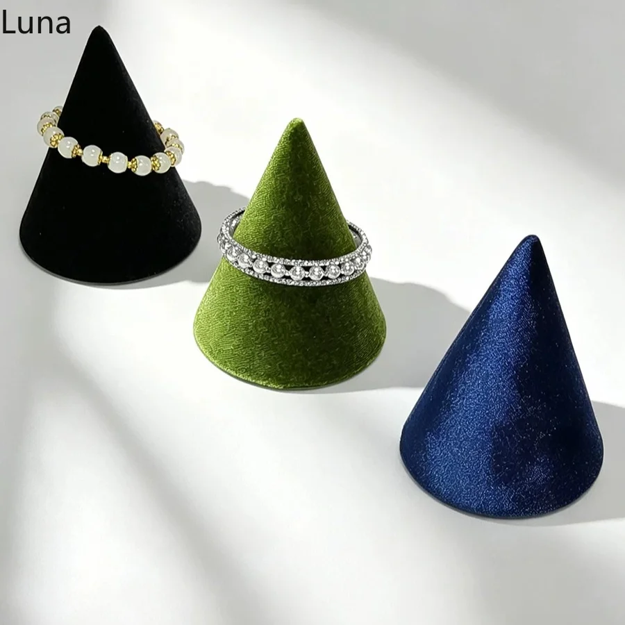 プレミアムベルベットコーンジュエリーディスプレイラック、ハンドストリングバングルブレスレット、パールクリスタルオーガナイザー用収納＆ショーケース