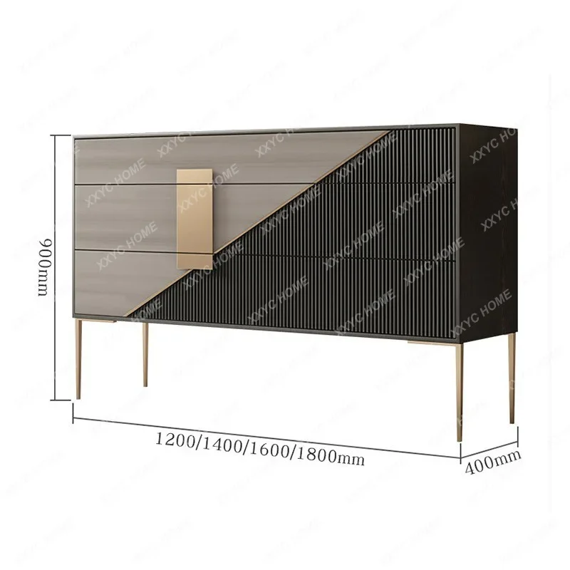 KLight luxury home entrance cabinet, bedroom drawer, three-bucket cabinet, Italian minimalist side cabinet