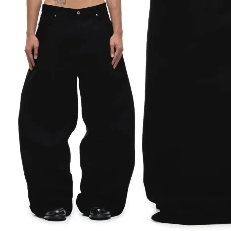 

No/faith studios black raw cow scimitar three-dimensional cut Baggy Japanese red-rimmed jeans