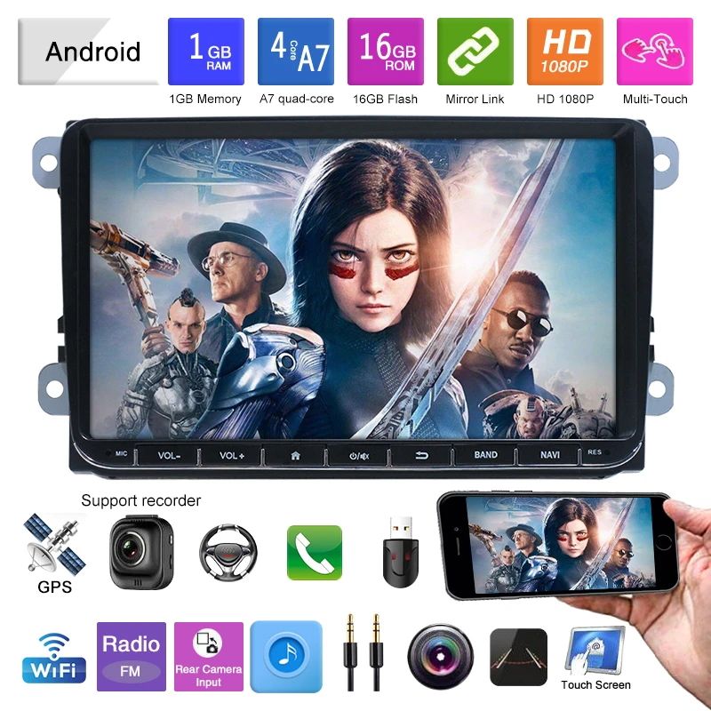 cheap price 2din touch screen car stereo 9 inch android gps for VW volkswagen double din car radio stereo