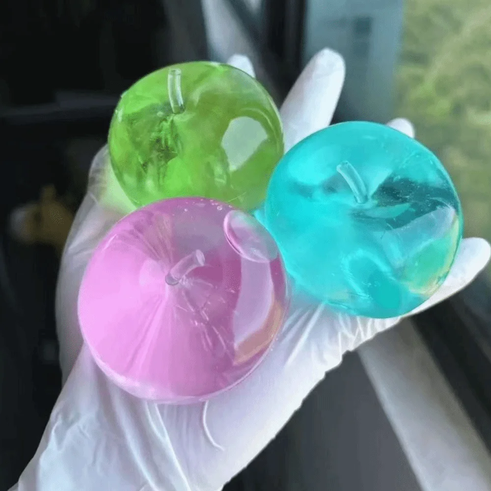 Handcrafted Stress Relief Ball Green Apple-Shaped Lifelike Fruits Squeeze Funny Slow Rebound Novelty Prank Party Gifts