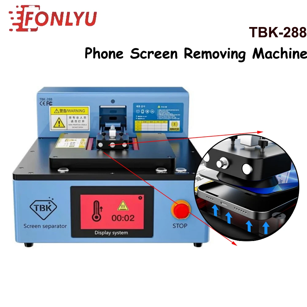 

TBK 288 LCD Screen Separator For iPhone11 12Pro 14 Built-in Pump Vacuum Fully Automatic Intelligent Control Screen Removal Tools