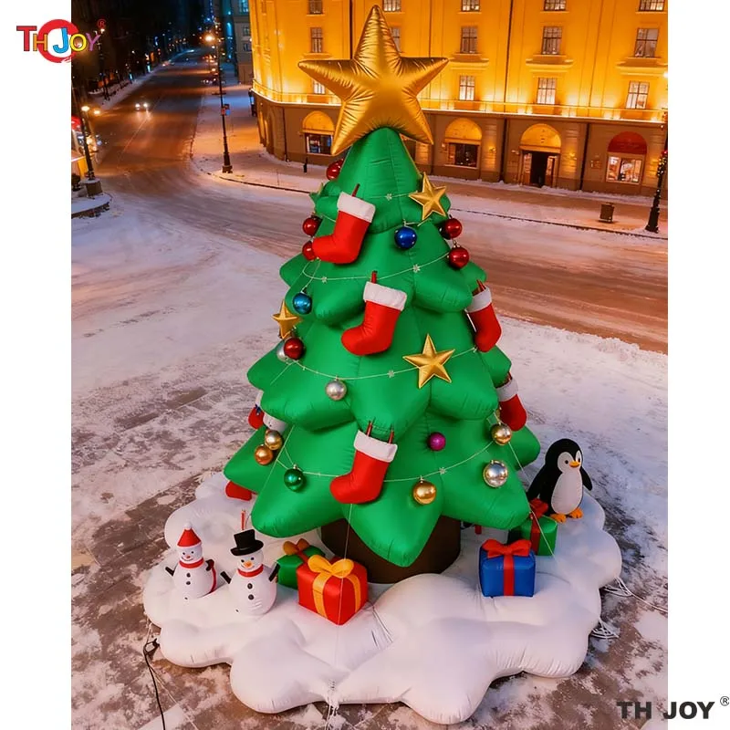 Sapin de Noël Gonflable avec Lumières LED, Ornement Extérieur, Cadeau de Noël, Jouets de Décoration Intérieure, ixdu Nouvel An, 6m, 20 pieds