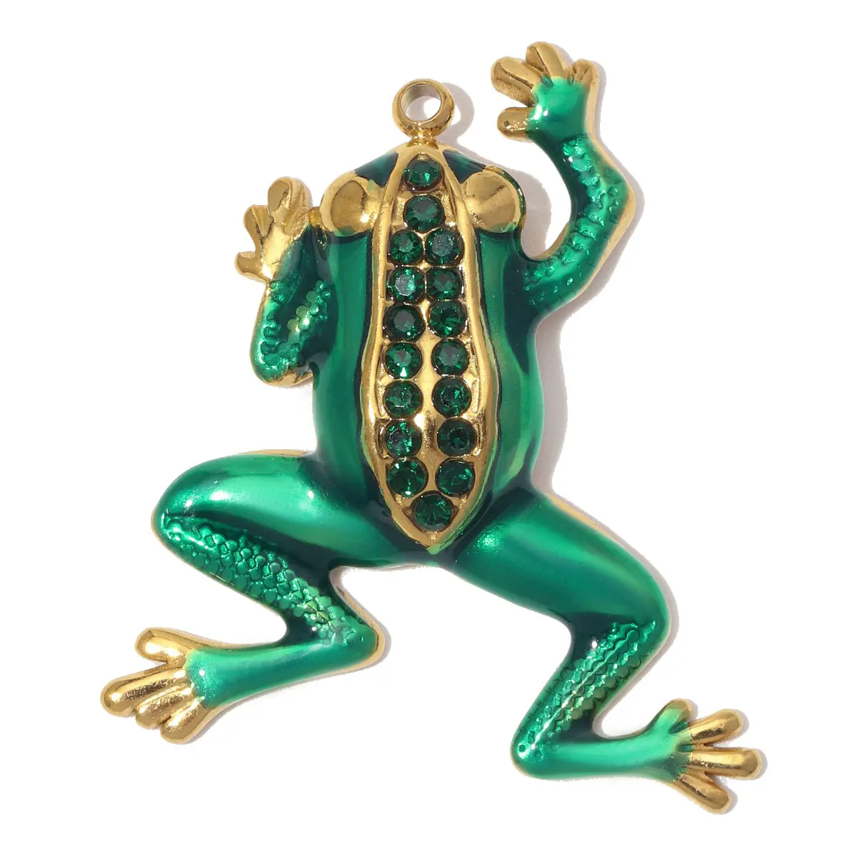3pcs/Lot Stainless Steel Rhinestone Frog DIY Earring Charms Natural Stone Lapis Lazuli Necklace Pendant Woman Jewelry Wholesale