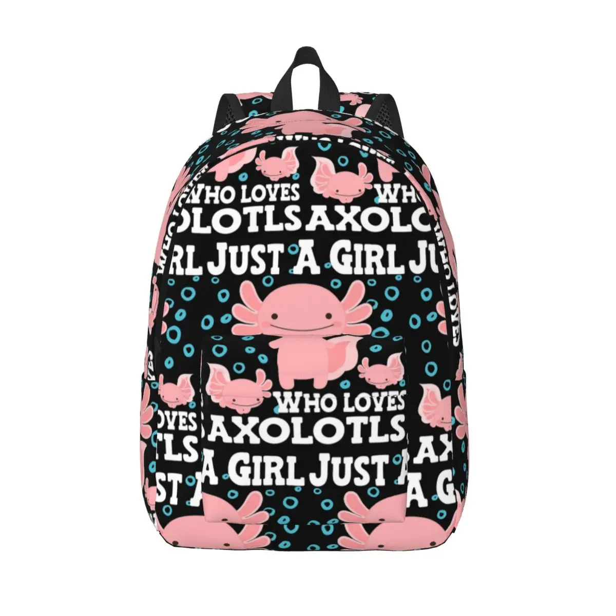 

Axolotl Cute Kawaii , Just A Girl Who Love Axolotls Student Backpack School Bag Hiking Travel Daypack Shoulder Bags