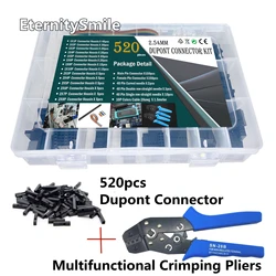 520pcs/Set Dupont Wire Jumper Pin Header Connector Housing Kit Male Crimp Pins+Female Pin Connector Terminal Pitch With Box