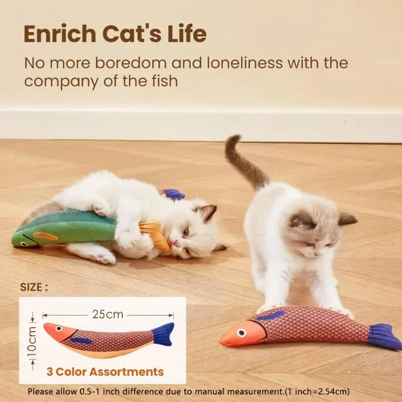 Cat Toys Saury Fish Crinkle Sound Plush Peyt Toys Interactive Cat Kicker Toy Teeth Grinding Cat Kitten Catnip Toys 3