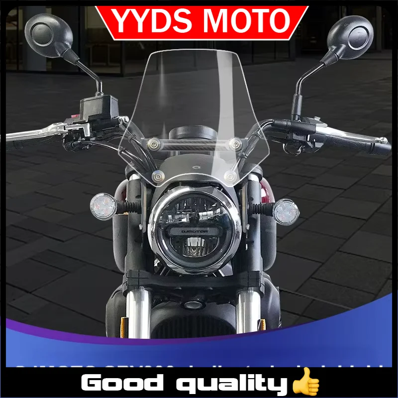 【Good quality】For QJMOTOR SRV300 windshield accessories Retro small windshield Special car dedicated modified bracket