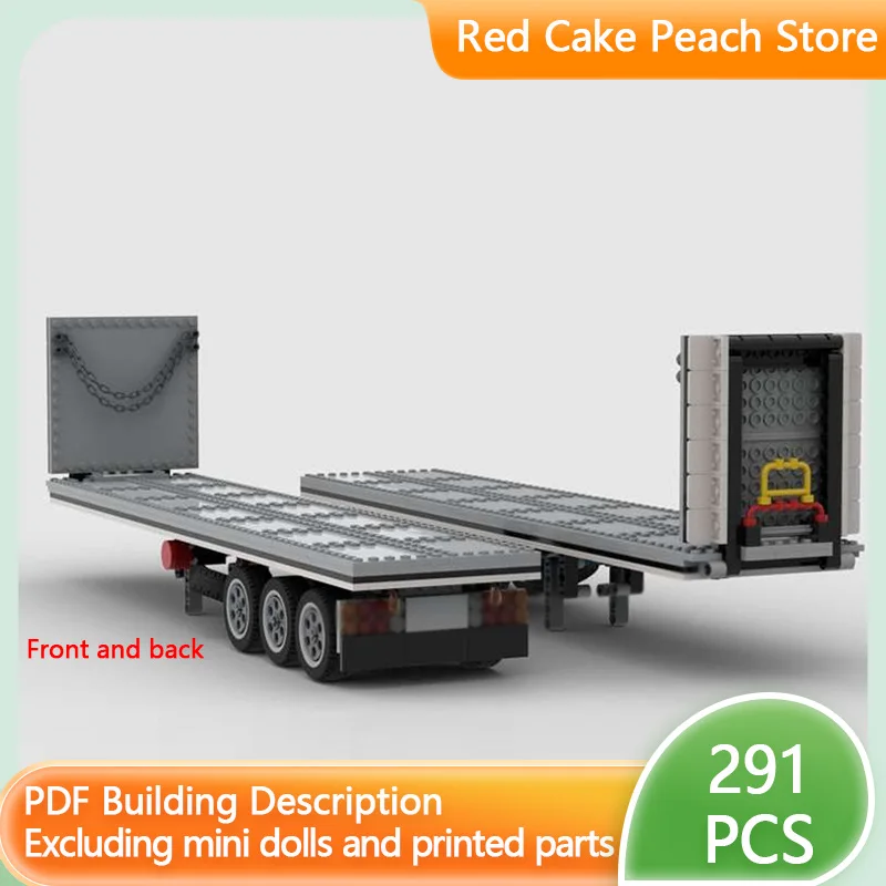 

City Car Model MOC Building Bricks Flatbed Transport Semi Trailer Modular Technology Children Holiday Gifts Assemble Toys Suit