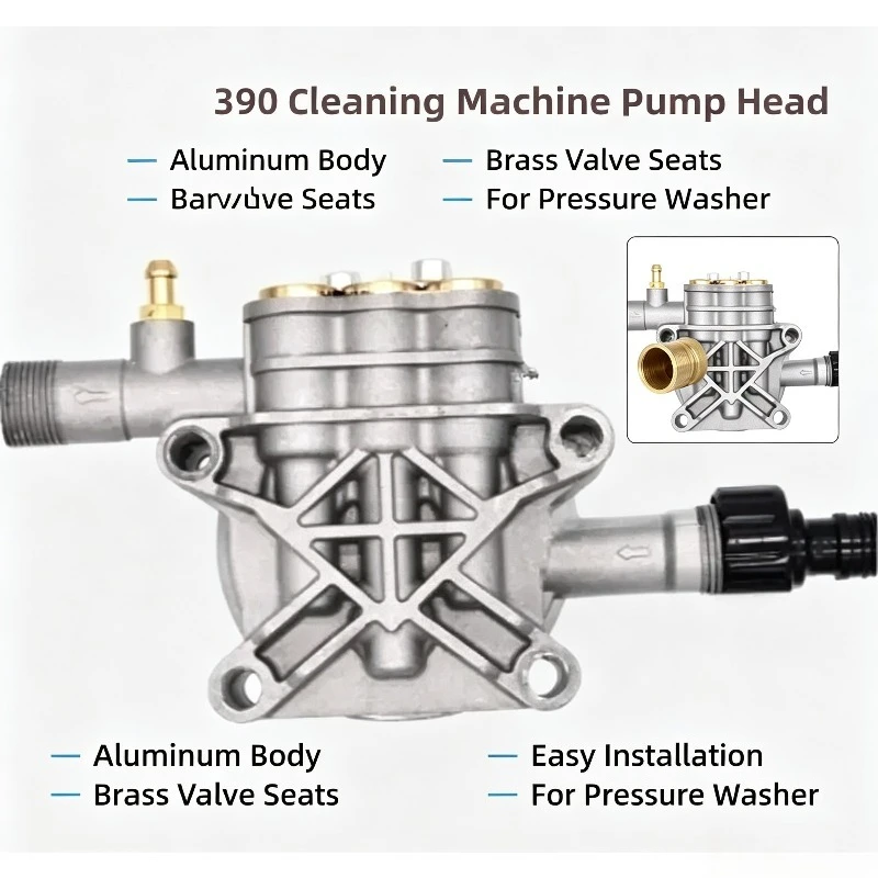 LT-390 High Pressure Cleaner Pump Head Car Wash Pump Cover Car Wash Machine High Pressure Pump Head Plunger Accessories