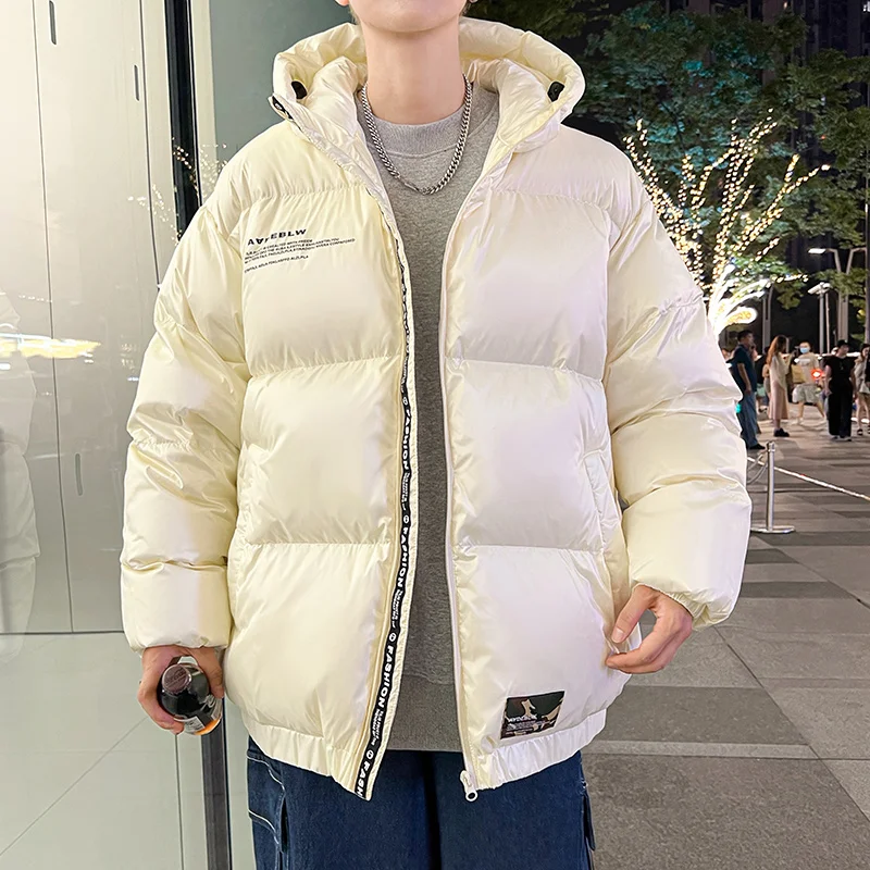 UETEEY 2023 New Winter 90 White Duck Down Jacket Men Hooded Loose Bomber Thick Parkas Warm Casual Male Puffer Coat Streetwear