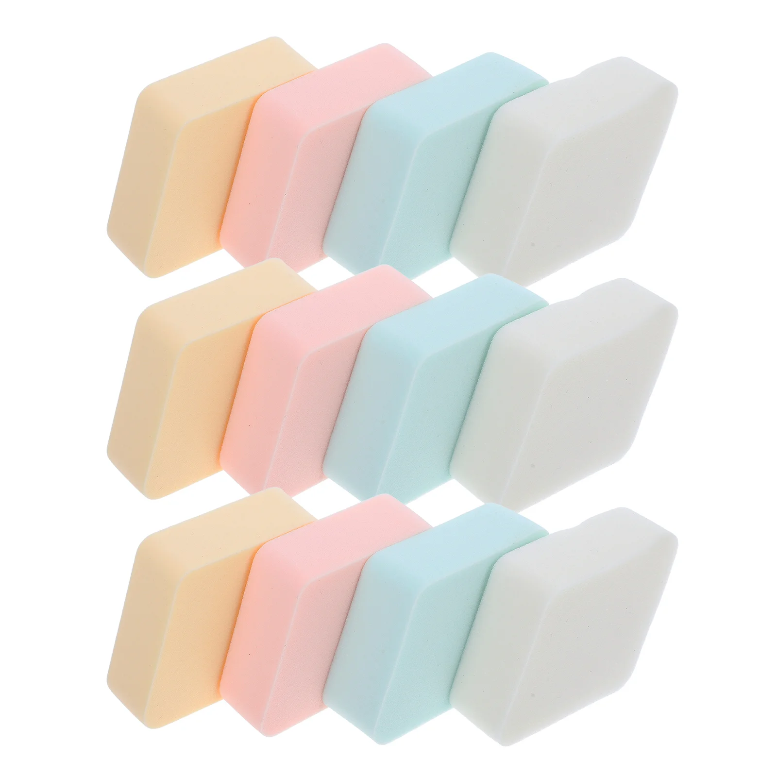 

12 pcs Powder Makeup Tool Facial Powder Puff For Women Comfortable Applicators Rhombus Shaped Puff