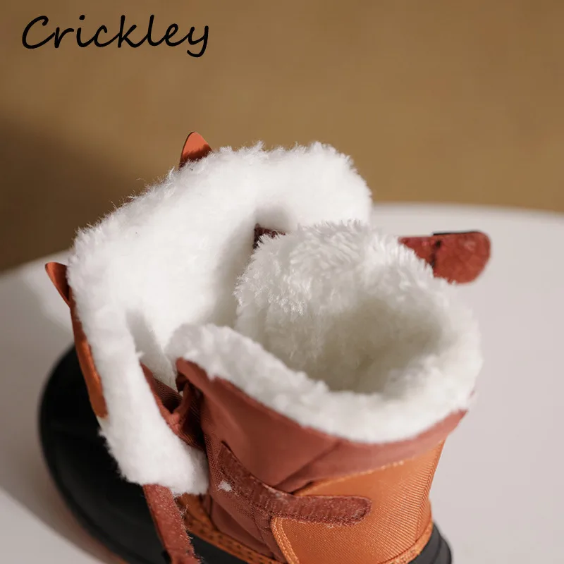 2022 Cartoon Baby Boys Girls Snow Boots Fox Panda Unicorn Children Ankle Shoes Waterproof Plush Warm Non Slip Toddler Kids Boots